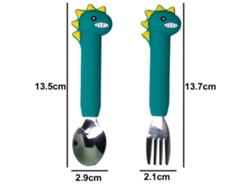Juego de utensilios para bebé: juegos de cuchara y tenedor de acero inoxidable y platos de silicona NEVEANCE