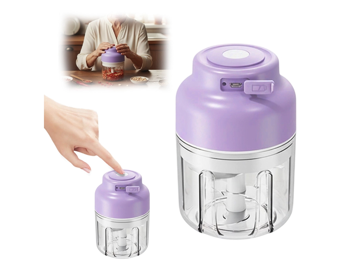 Picador Eléctrico Eifson 320ml 6 Cuchillas Acero Inox Morado