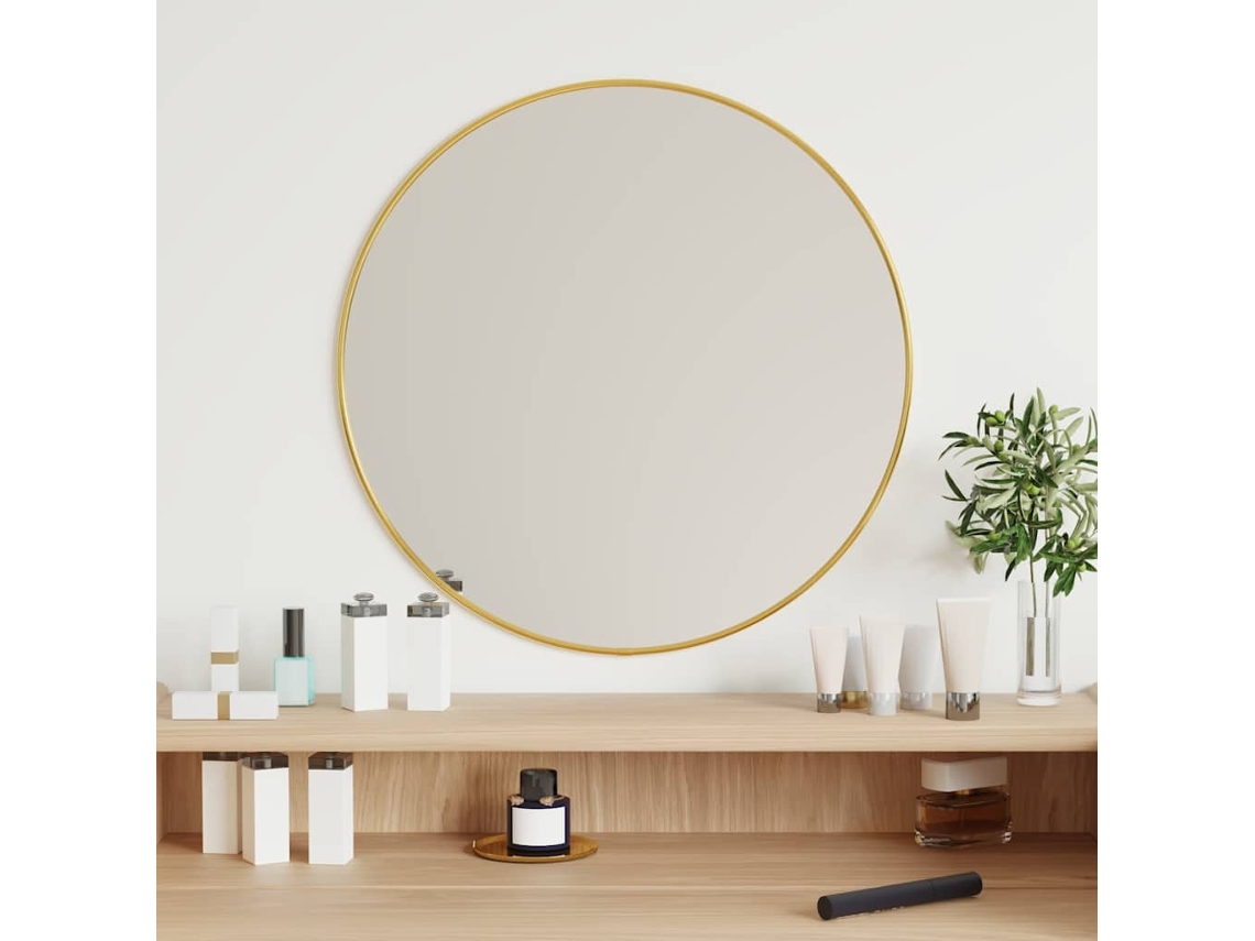 Espejo de pared redondo Ø 50 cm color oro HARLANV1