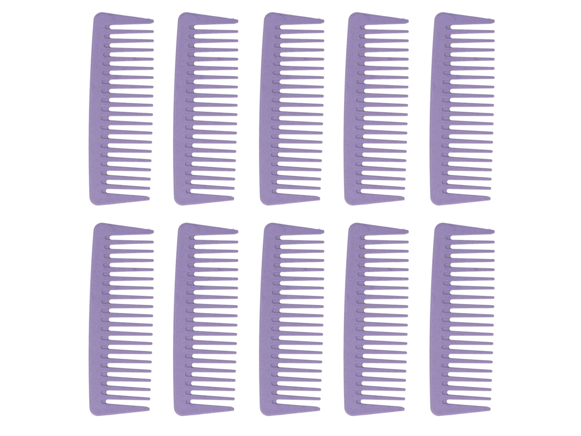 10pcs Peine De Dientes Anchos Para Desenredar Cabello Crespo Húmedo Largo Con Mango Ergonómico Portátil