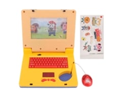 Ats-ordenador Portátil Educatsivo Para Niños Con Led Y Música Ratsón Retráctil Juguete De Desarrollo Cognitivo Amarillo