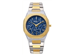 Reloj De Cuarzo Para Hombre (azul Oscuro) Con Hojas En Relieve.