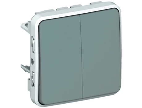 Plexo Conmutador Escalera Doble Gris