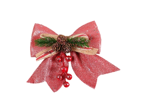 Lazos decorativos navideños para guirnalda, árbol de Navidad Treetopper, rosa