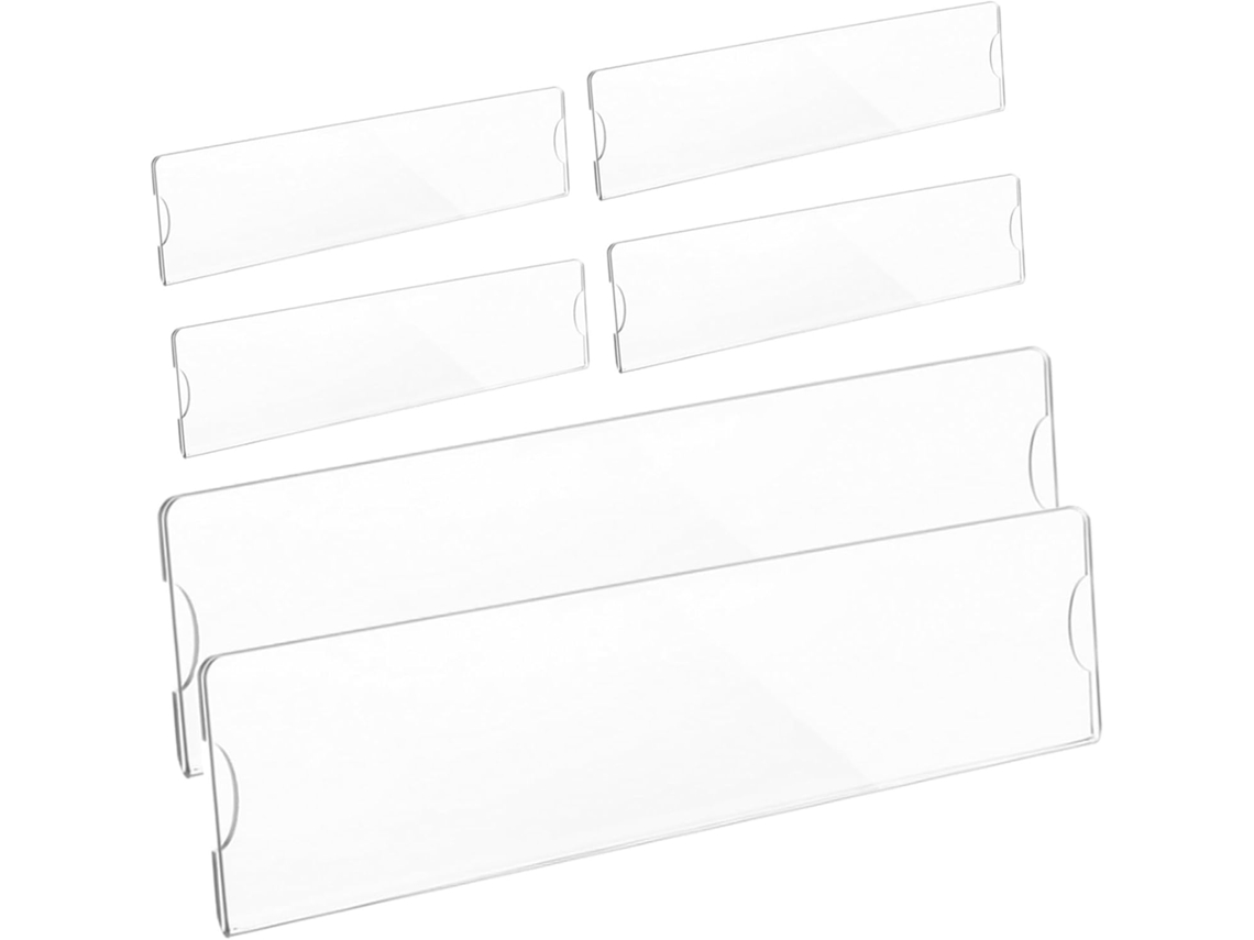 Juego De 6 Placas De Identificación De Acrílico Transparente Para Montaje En Pared Con Cinta Adhesiva.