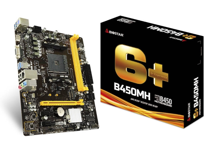 Placa Base BIOSTAR B450MH (Socket AM4 - AMD B450 - Micro ATX)