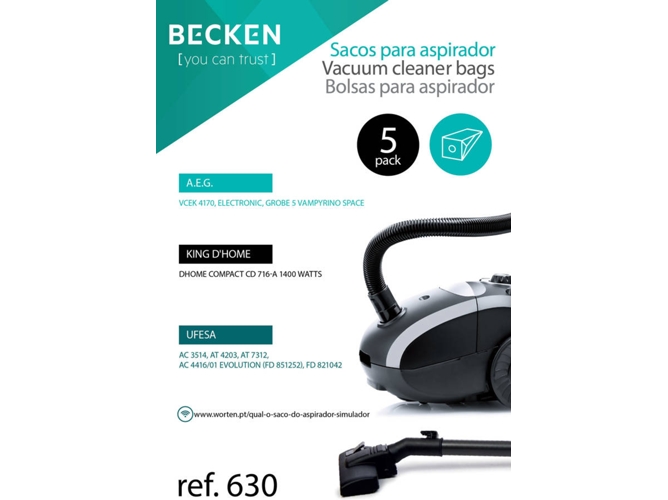 Bolsa de aspirador BECKEN REFª630 (5 unidades)