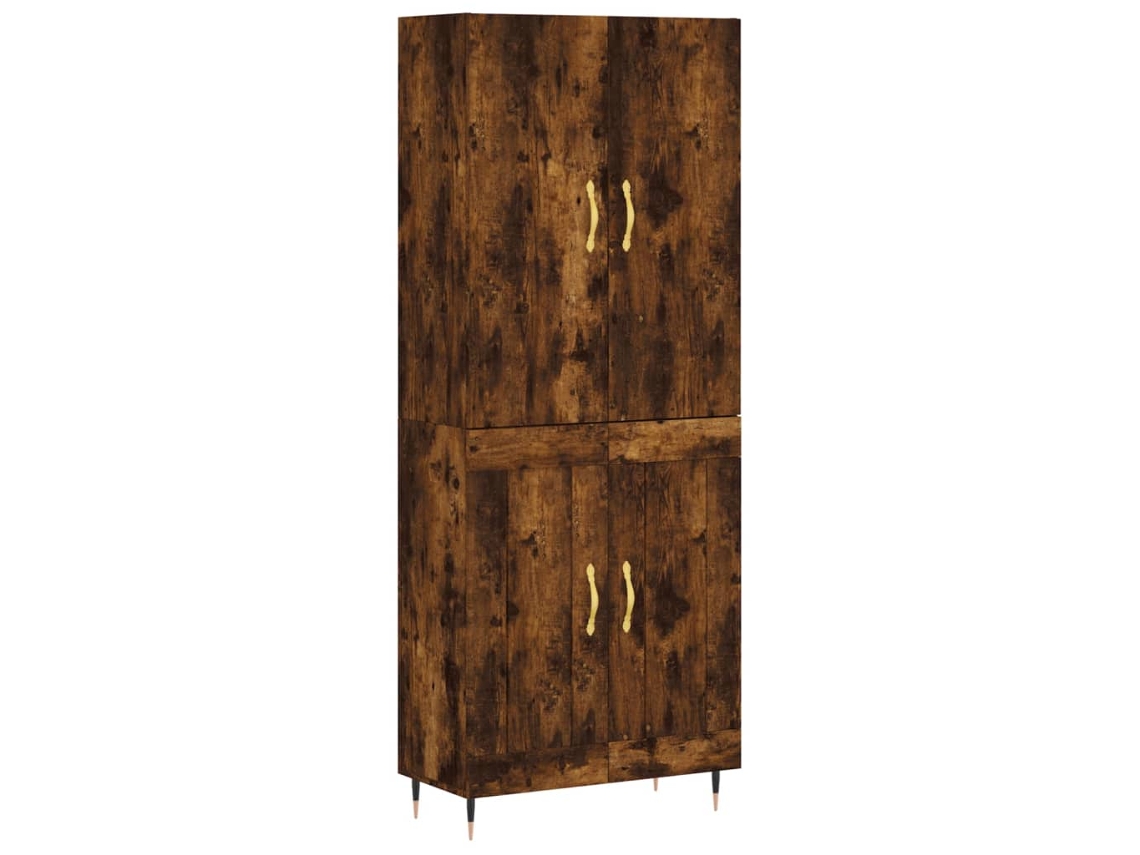 Aparador Alto Madera Contrachapada Roble Ahumado 69.5X34X180 cm VIDAXL