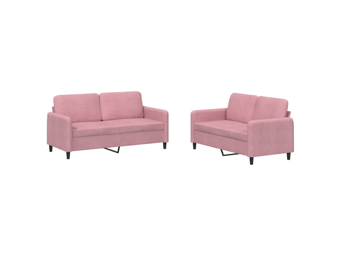 Conjunto 2 de sofás VIDAXL terciopelo rosa