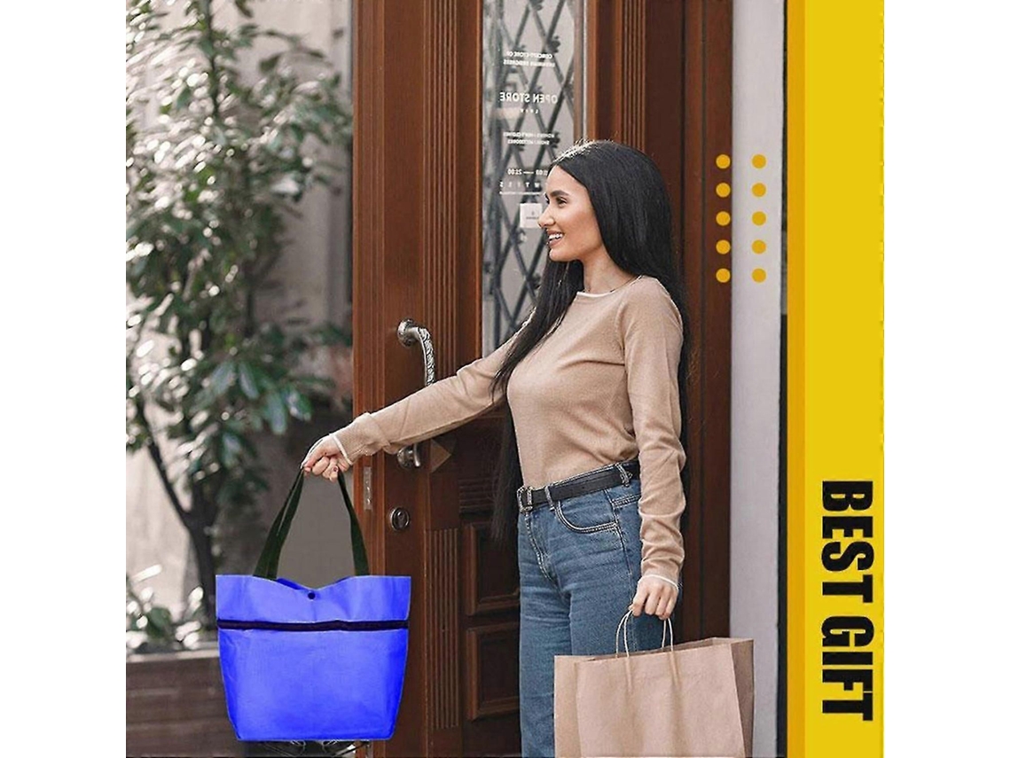 Bolsa de compras plegable ecológica de tela Oxford con ruedas para uso exterior. GOKOCO