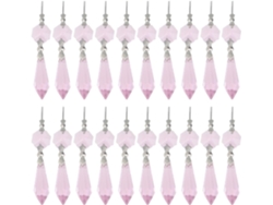 Colgante Cortina Cristal 37 20 Piezas Cuentas Vidrio Prismático Decoración Manualidades Joyería Mm Rosa Boda
