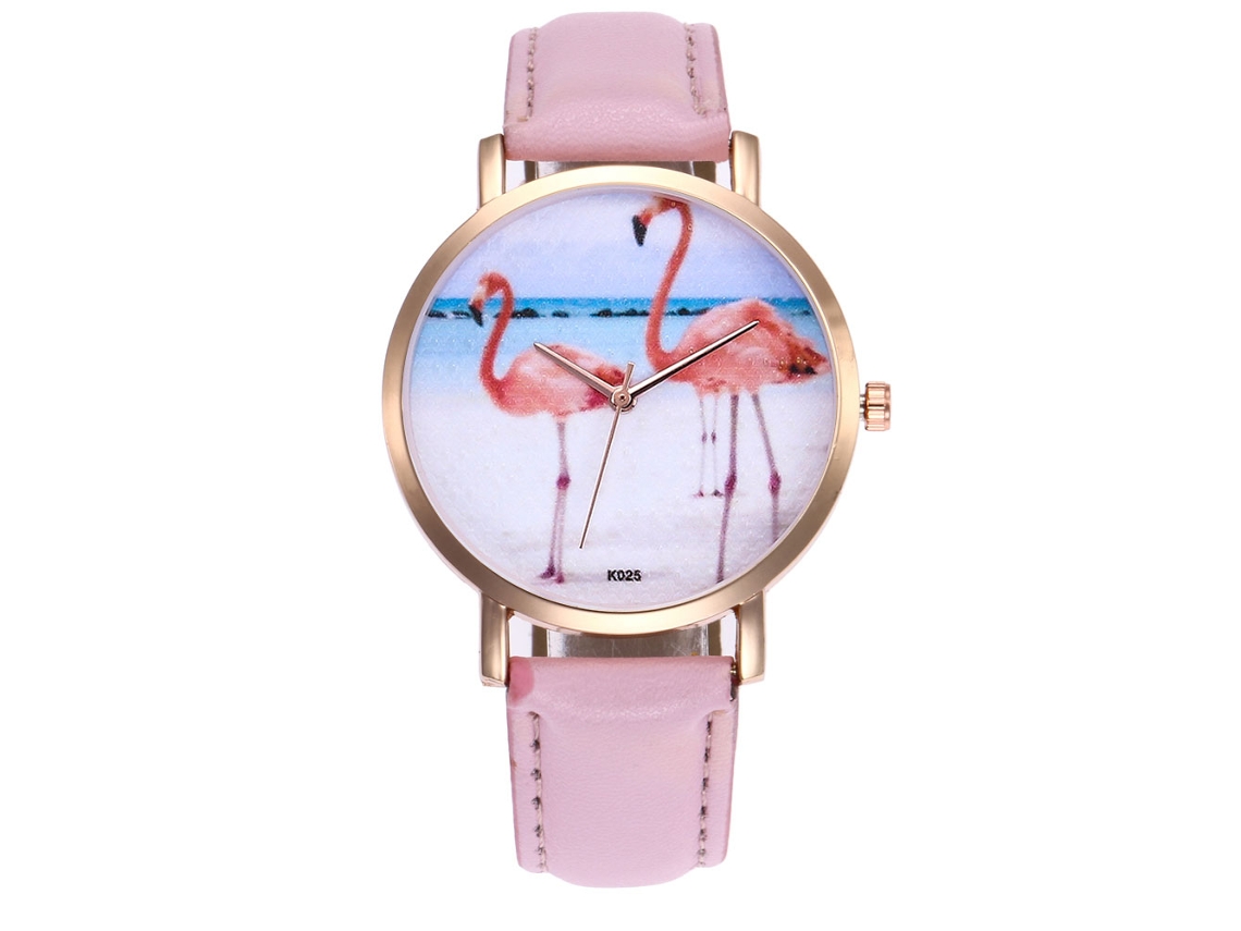 Reloj De Pulsera De Cuarzo Para Mujer Con Correa De Piel Sintética, Estilo Rosa Sencillo.