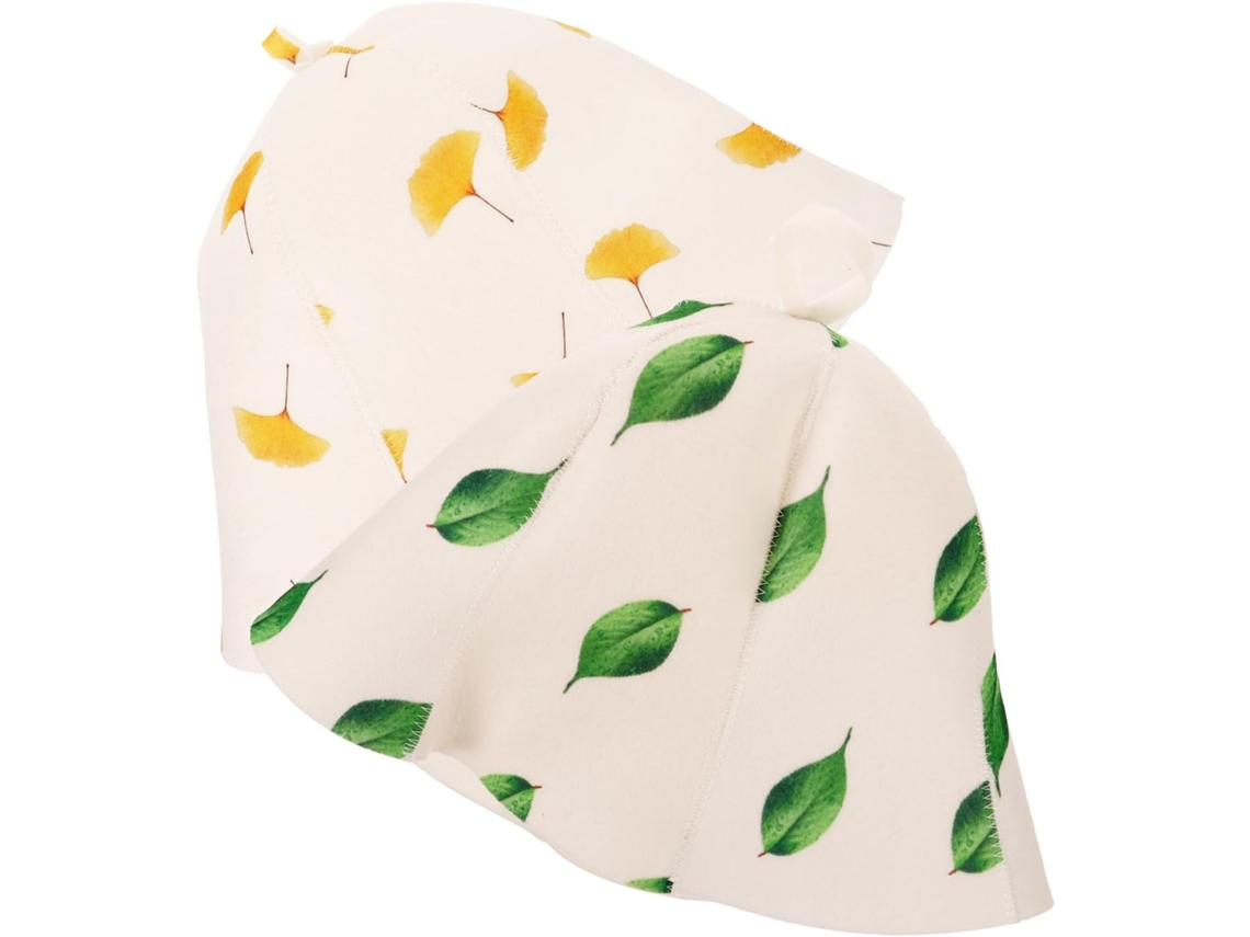 Gorro De Fieltro Para Sauna Inoomp, Paquete De 2 Unidades Con Diseño Estampado Único Para Sauna Y Baño De Vapor,