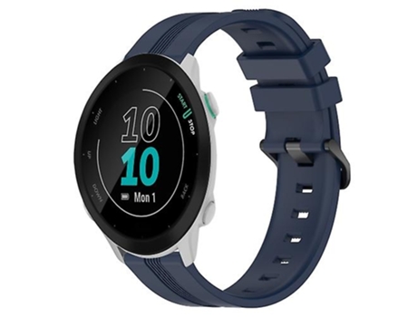 Correa De Reloj Inteligente Para Garmin Forerunner 158, Banda De Reloj De Rayas Cóncavas De Silicona Azul Marino De 20Mm VENISYMLIS