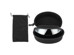 Gafas ajustables para perros de razas grandes, resistentes a los rayos UV y a los impactos, con lentes plateadas.