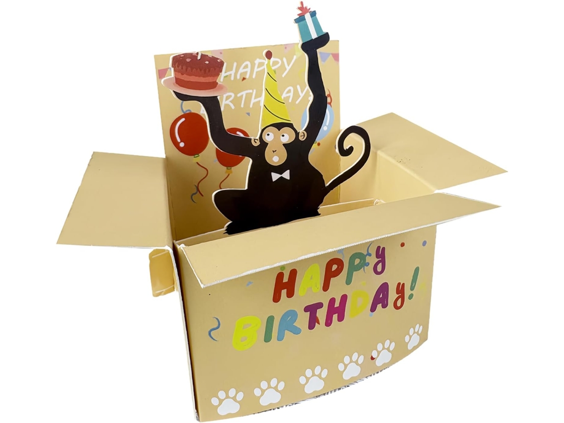 Divertida tarjeta de cumpleaños en 3D | Tarjeta de cumpleaños desplegable para familiares y amigos, saludos a Vayotoy