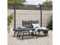 3 Bancos De Jardim Com Almofadões Aço Revestido A Pó Póto Dkd Home Decor