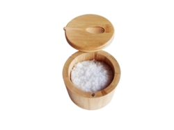 Juego De Tarros De Especias De Madera Y Bambú, Que Incluye Una Caja De Almacenamiento Multiusos.