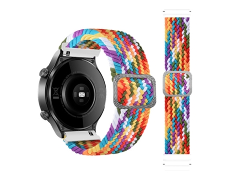 Correa de reloj inteligente de elasticidad trenzada de nailon ajustable universal de 20 mm (arco iris)