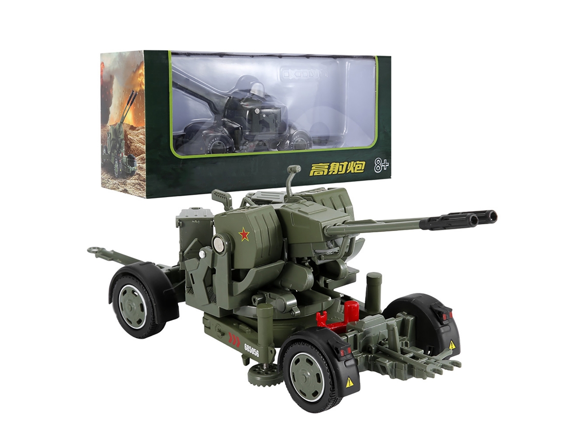 Yncm-coche Modelo De Aleación Camión Militar Juguete Flak Vehículo Modelo De Juguete