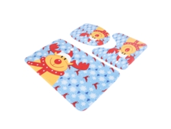 Juego de alfombras de baño con estampado de alce, antideslizantes y absorbentes