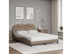Estructura Cama Sin Colchón Cuero Sintético Capuchino 120x200cm