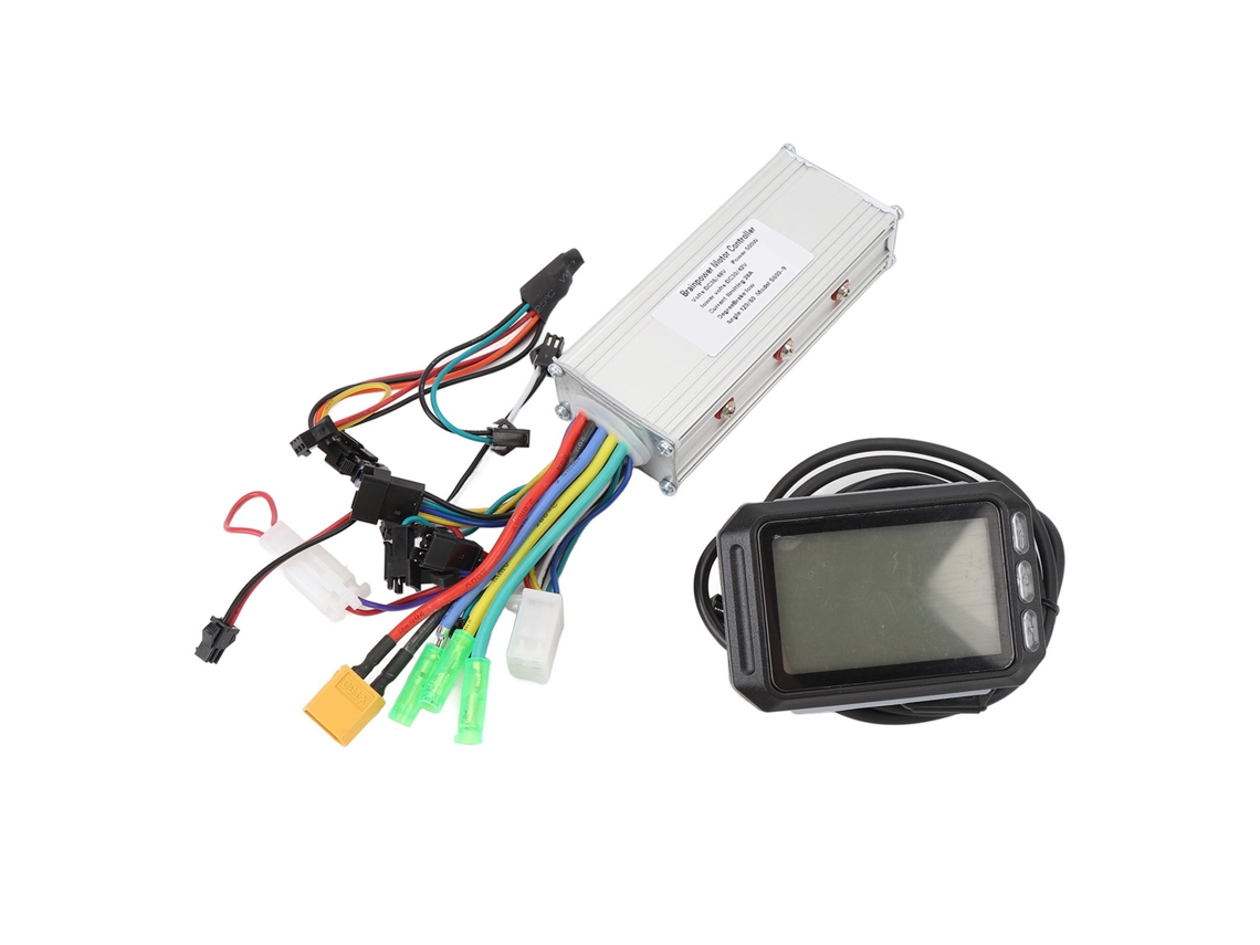 Kit De Controlador De Motor Sin Escobillas De 36v/48v 500w 28a Con Pantalla Lcd Para Bicicletas Eléctricas