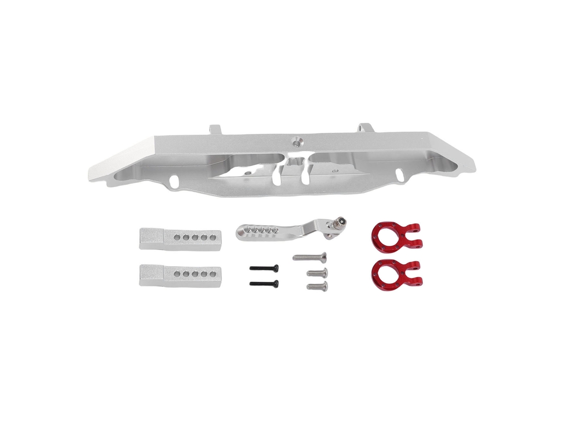 Parachoques Trasero Rc Con Enganche De Remolque De Aluminio Plata Para Coche Crawler Rc De Reemplazo