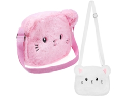 Ciieeo Pack De 2 Bolsos De Hombro De Felpa Adorables Para Niños Y Niñas, Felpa Suave