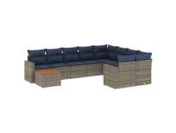 Maison Exclusive - Set De Sofás De Jardín 10 Pzas Con Cojines Ratán Sintético Gris