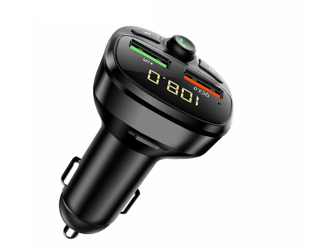 Transmisor Fm Bluetooth Yizhood Hy87 Qc3.0 Voltímetro Negro
