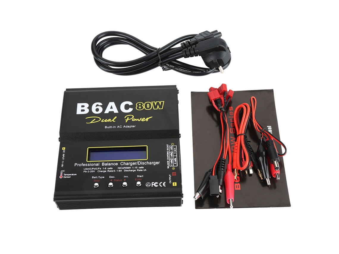 Cargador/descargador Lcd Digital B6ac 80w Para Baterías Li-ion Lipo Nicd Nimh Rc