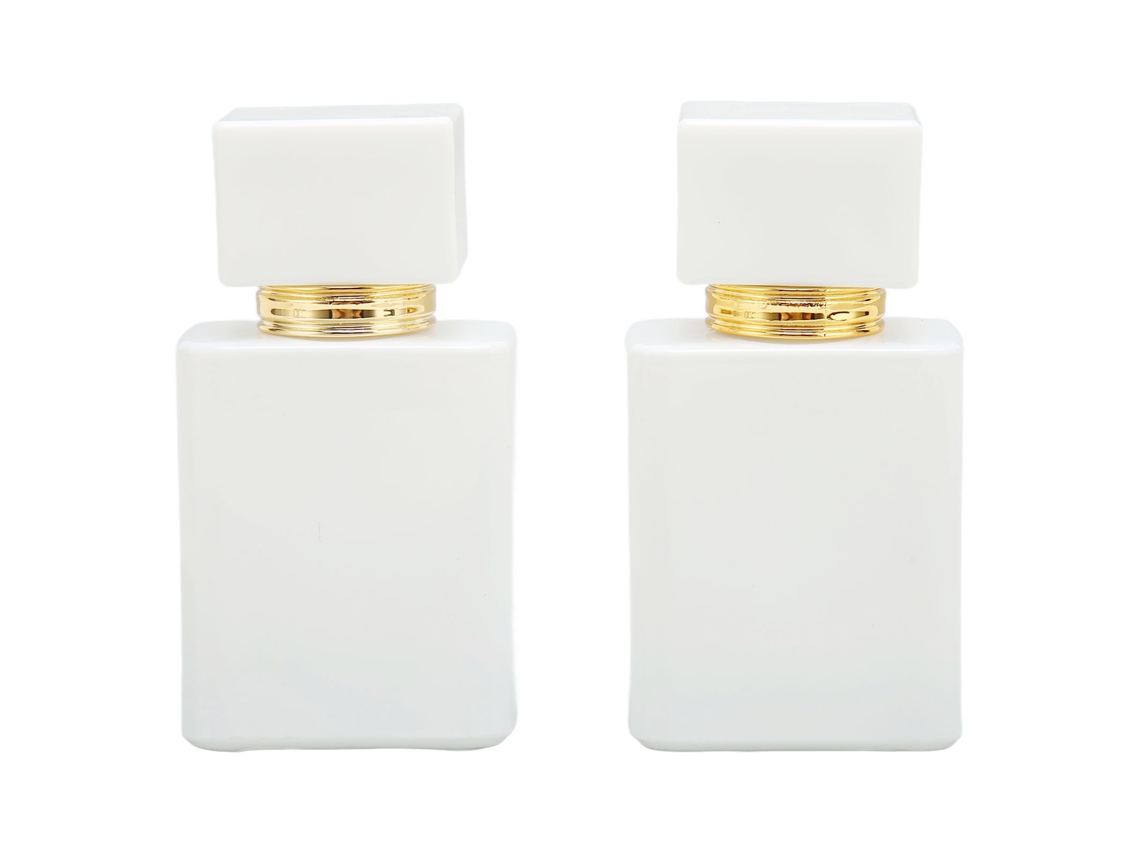 2pcs Frasco De Perfume De Vidro Vazio 30ml Com Bico De Aço Inoxidável Dourado E Atomizador Fino