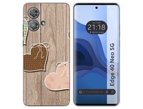 Funda Diseño Corazones para Motorola Edge 40 Neo 5G TUMUNDOSMARTPHONE Multicolor