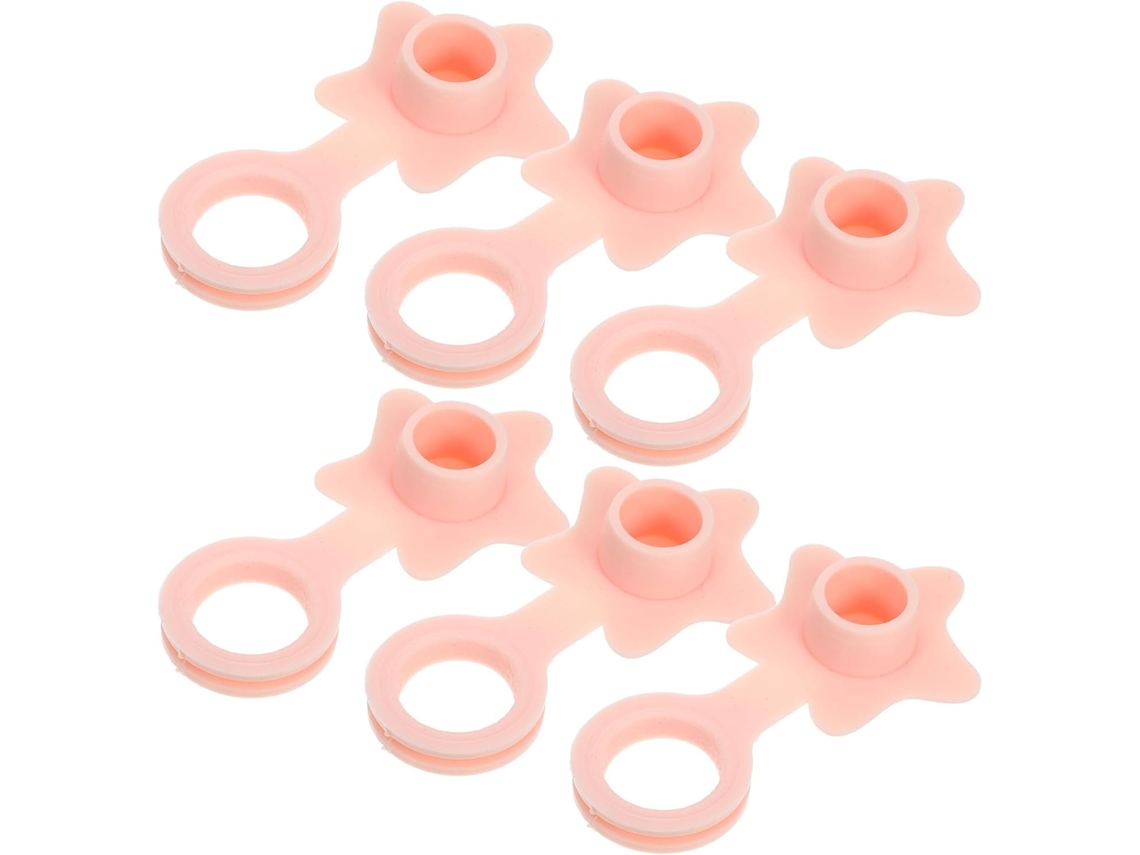 Juego de 6 lavabos de silicona rosa con rebosadero CHABERLU