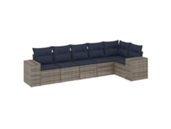 Maison Exclusive - Conjunto De Sofá De Jardín De 6 Piezas Con Cojines, Poliratán Gris