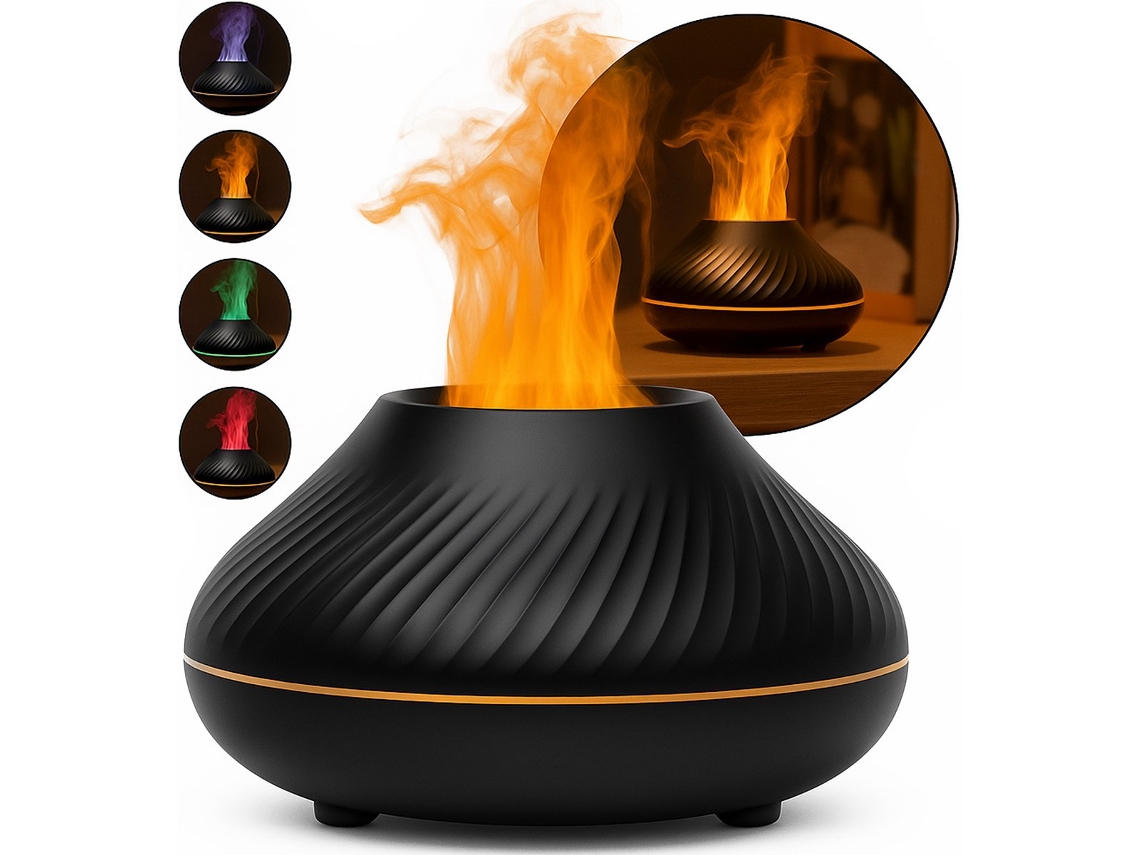 Difusor Aromas C/ Humidificador 4 Modos Luz Atomizador Aromaterapia