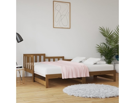 Sofá Cama VIDAXL Marrón Madera (203.5x181x68.5 cm )