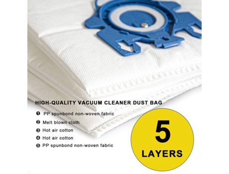Bolsa Airclean GN 3D de repuesto para filtros de bolsas de polvo para aspiradora Miele S2, S5, S8, Classic C1, C2, C3 Series