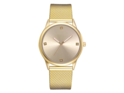 Reloj De Pulsera Lvpai P744 Para Mujer Con Correa De Silicona, Aleación De Metal, Movimiento De Cuarzo Y Esfera Dorada.