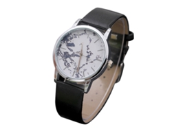 Reloj Analógico De Cuarzo Para Mujer Con Correa De Pu Y Esfera Redonda - Regalo De Moda - Negro