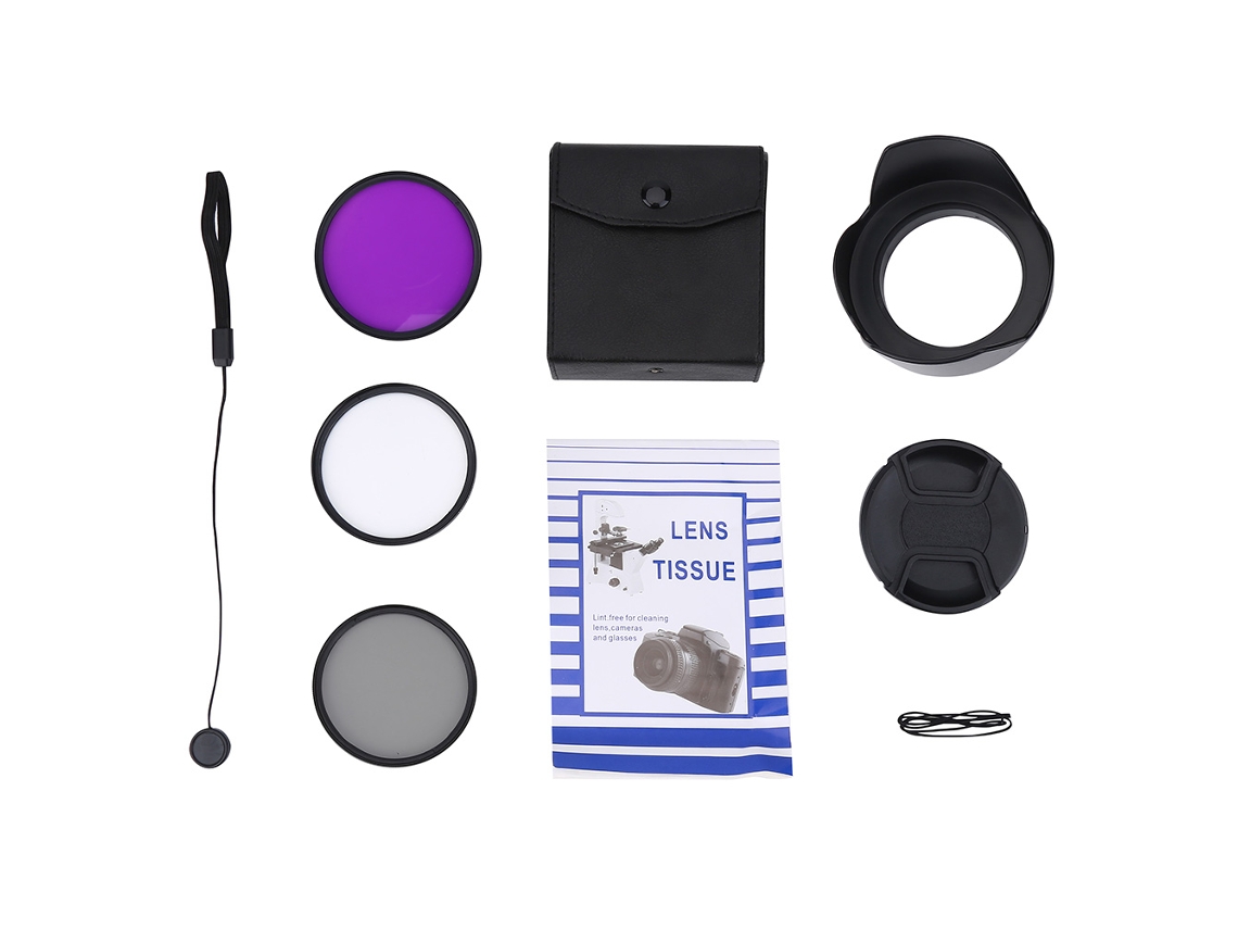 Kit De Filtros De Lente Uv Cpl Fld 67mm Con Funda, Tapa Y Capucha Para Fotografía Accesorio