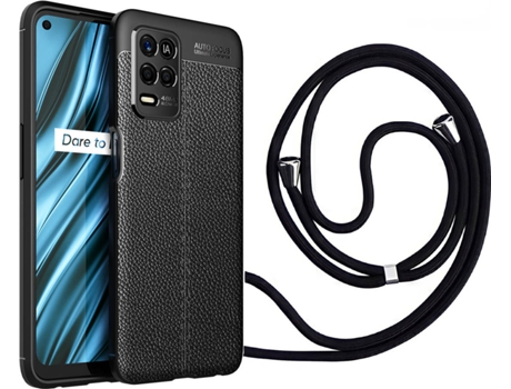 Funda Realme 8 4G Rugged Leather con Collar Negro