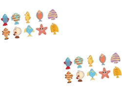 Juego de 20 pegatinas antideslizantes de animales marinos para decoración de baño, impermeables y seguras para Slowmoose
