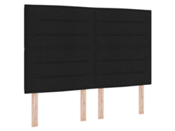 Maison Exclusive - Cabecero Led Con Tiras Led Con Cabecera Negro 144 Cm Tela