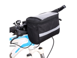 Bolsa grande para manillar, cesta frontal multifuncional extraíble con bandas reflectantes. Mdug (negra)