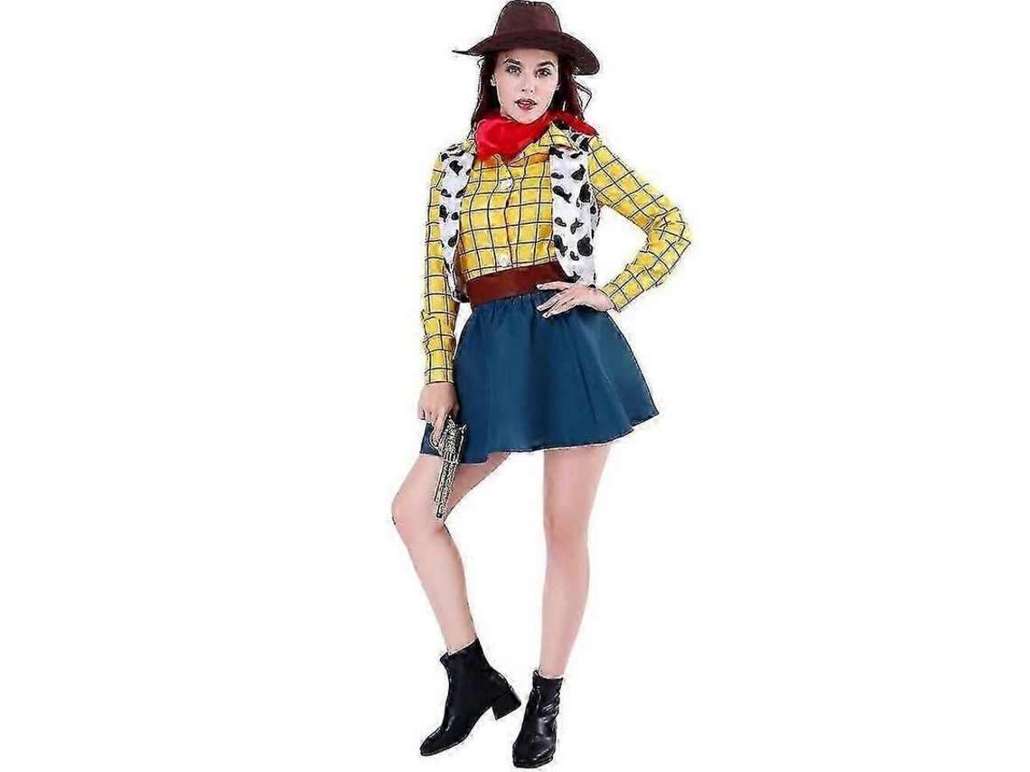 2026altiro-conjunto De Disfraz De Vaquero Woody Para Fiesta De Halloween, Carnaval, Cosplay, Adulto Unisex, Alta Calidad, Talla M Para Mujer.
