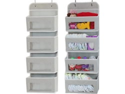 Organizador para colgar sobre la puerta, organizador de tela plegable con 4 bolsillos