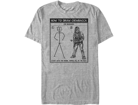 Camiseta Unisexo DEEPSTONE How To Draw Chewbacca Star Wars brezo atlético (XXXL)