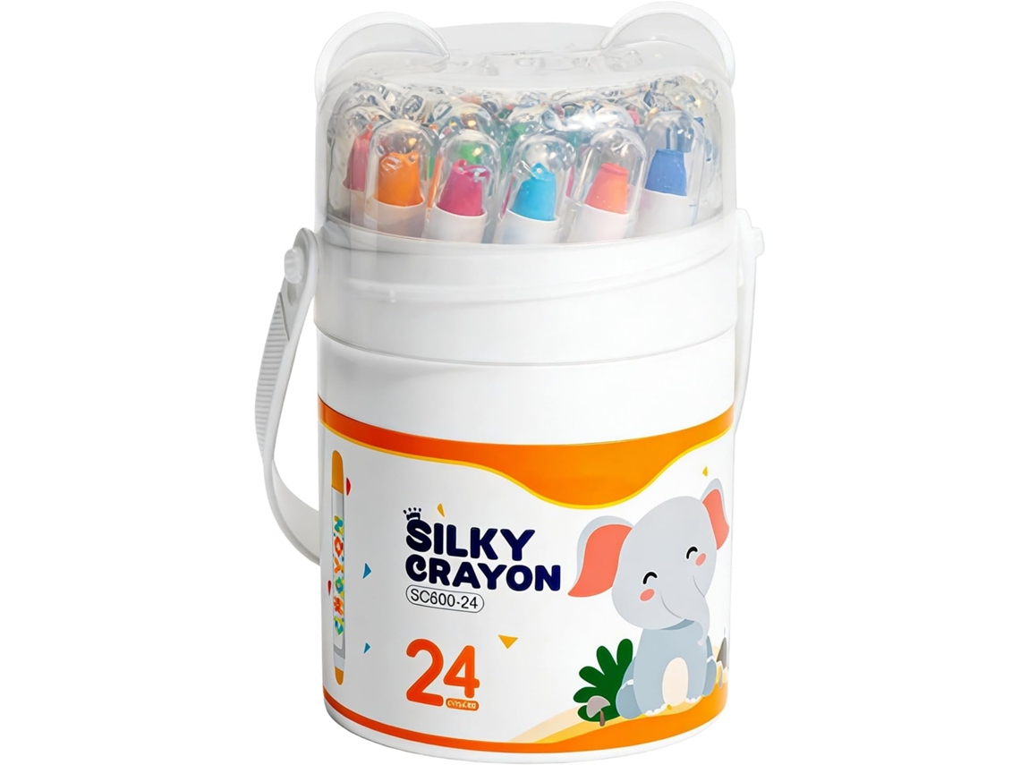 Conjunto Genérico De Giz Pastel Oleoso| 24 Cores Solúveis Em Água E Retráteis Para Desenho| Retrátil Ideal